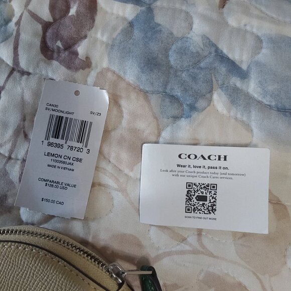 ***LOW START *** NWT/NWOT Coach Lemon Coin Pouch - Picture 3 of 11